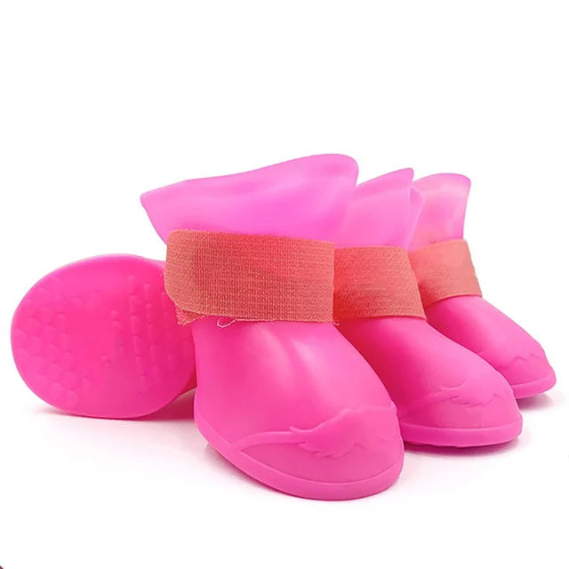 4 botas de lluvia impermeables y antideslizantes para perros y gatos