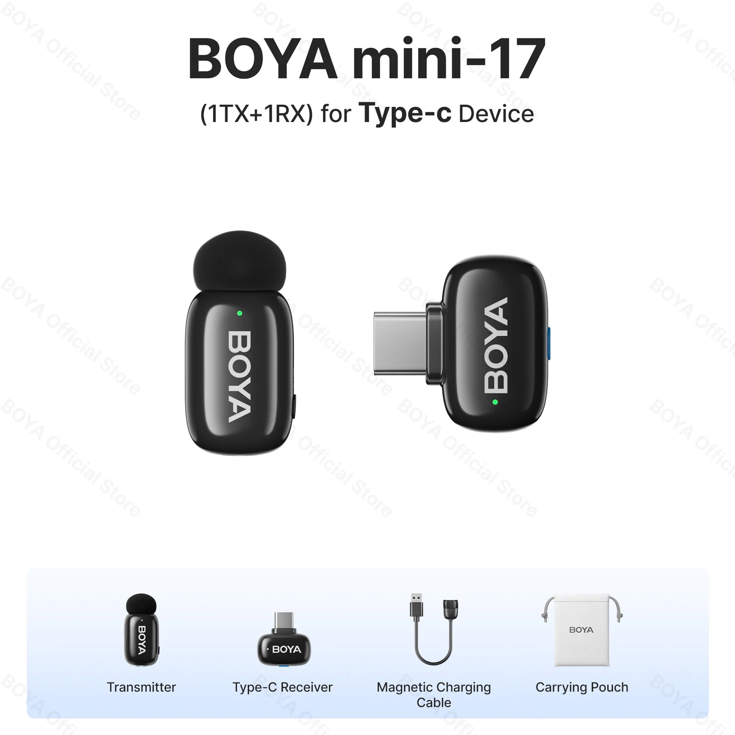 Mini microphone cravate sans fil BOYA pour iOS et Android