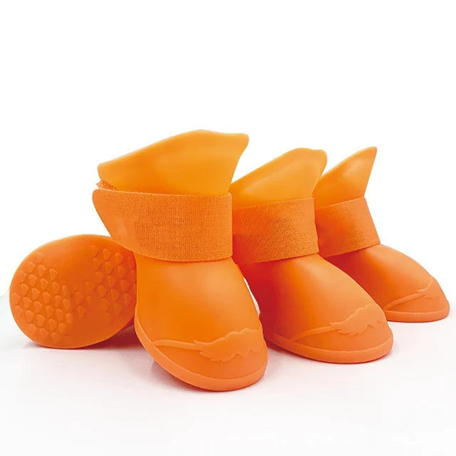 4 botas de lluvia impermeables y antideslizantes para perros y gatos