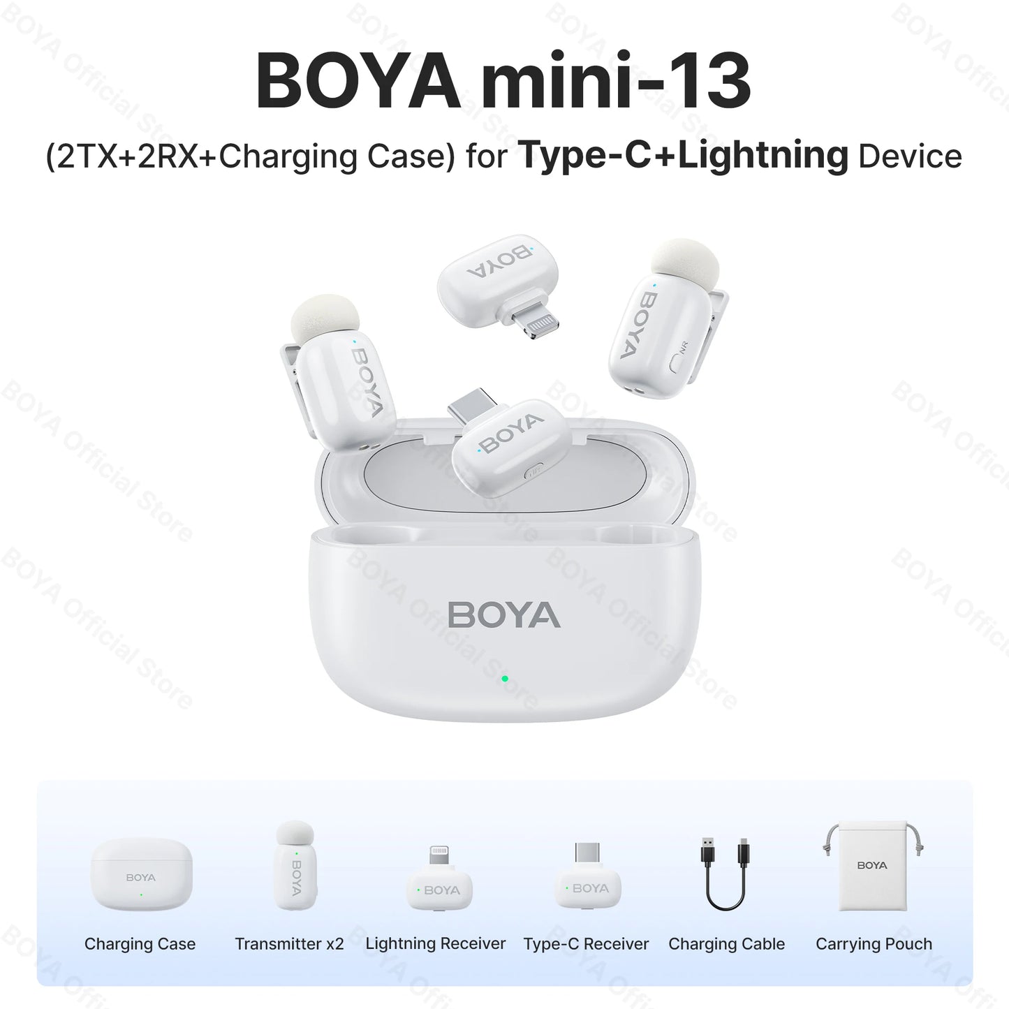 Mini microphone cravate sans fil BOYA pour iOS et Android