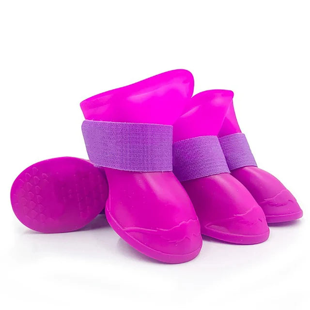 4 botas de lluvia impermeables y antideslizantes para perros y gatos