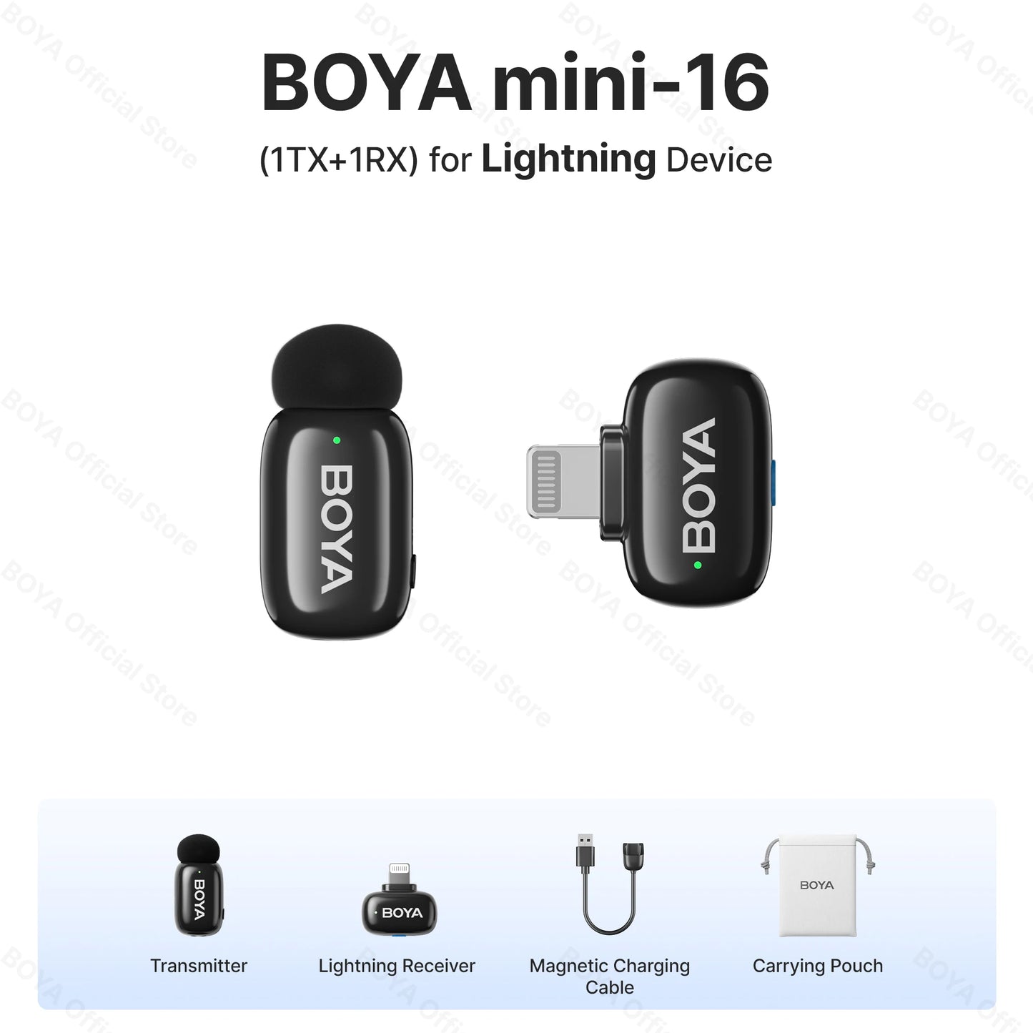 Mini microphone cravate sans fil BOYA pour iOS et Android