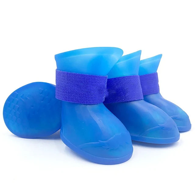 4 botas de lluvia impermeables y antideslizantes para perros y gatos