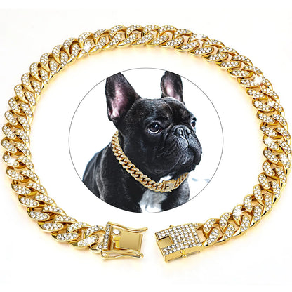 Luxury Diamond Cuban Chain Collar for Dogs and Cats