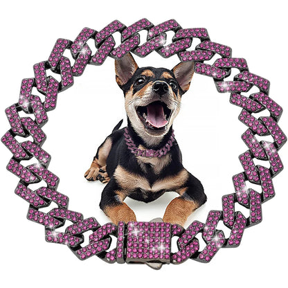 Luxury Diamond Cuban Chain Collar for Dogs and Cats